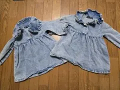 デニムワンピース 双子 12M-18M