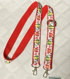 2.5幅 ショルダーストラップ　ゾウ　リボン　シルバー色金具