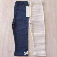 プティマイン　レギンス　新品　セット　女の子　90 パンツ　ボーダー　リボン