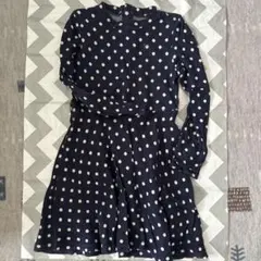 組曲ネイビー ドット柄 ワンピース 150