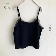 【KBF+】サテンレースキャミソール　ブラックのサムネイル