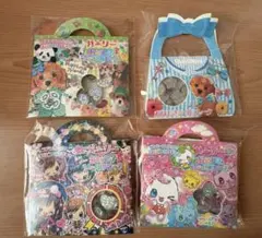 おはじきシール キャラクター 動物 平成レトロ 4個セット まとめ売り