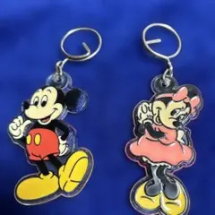 【レトロ】ミッキー ミニー アクリルキーホルダー　東京ディズニーランド