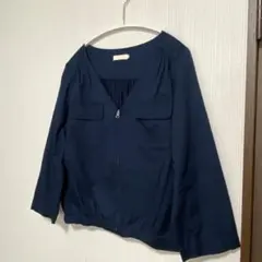 M sizeアースミュージック&エコロジー ジップアップブルゾン紺ネイビー古着