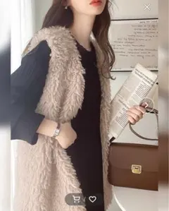 ボリュームプードルフェイクファーベスト