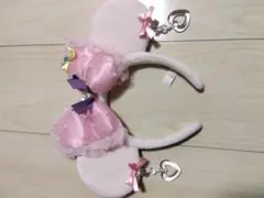 ディズニー カチューシャ ピンク リボン ハートチャーム