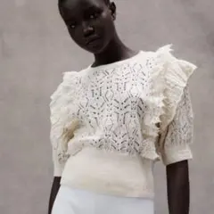 ZARA フリルニットトップス