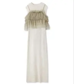 【新品】SNIDEL Sustainableチュール&ノースリニットワンピース