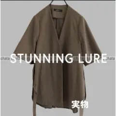 人気【スタニングルアー】ベルテッドシャツジャケット　ブラウン　Sサイズ