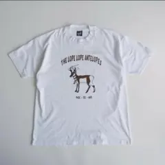 USA製90s アニマル アート プリントデザイン半袖Tシャツ 白 XL 古着