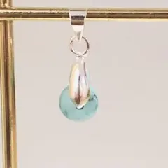 天然 ターコイズ トルコ石 チャーム ネックレス トップ