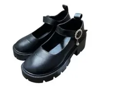 卒業式　入学式　発表会に厚底ベルト合皮シューズ