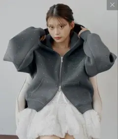 :)様専用 chico Wジップボリュームスリーブフードパーカー