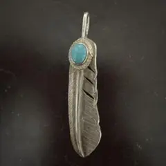shun.silversmithターコイズ フェザー ペンダントトップ