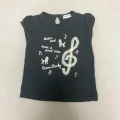 クラウンバンビ 女の子　Tシャツ　100㎝　黒　ト音記号　トイプードルのサムネイル