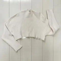 ZARA リブ編み クロップドニット Mサイズ