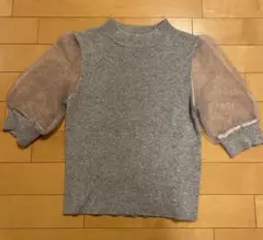 スナイデル　snidel 半袖ニット　グレー　シースルー