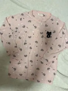 猫刺繍 ピンクパジャマ上下セット