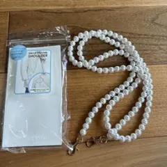 お値下げ！スマホショルダーストラップ パール風ホワイト