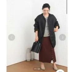 試着のみ　FREAK'S STORE　リバーシブルキルトボアコート　ブラック