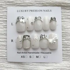 ワンホン　ツイード　フレンチガーリー　ネイルチップ　10個セット