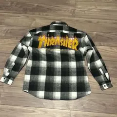 THRASHER オンブレチェック バック刺繍 オーバーサイズ ネルシャツ　M