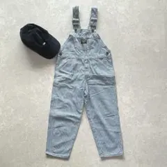 オシュコシュビゴッシュ〔110〕キッズ オーバーオール ストライプ 青白