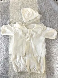 新生児退院着　ベビードレスセット　帽子付き お宮参り 男の子 女の子