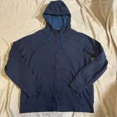 『アウトドア』ノースフェイス　フルジップアップパーカー　ネイビー　X L