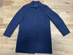 ネイビー チェック柄 コート Lサイズ