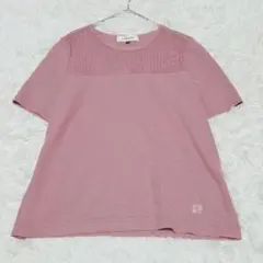 ​ピエールカルダン L サマーニット 半袖カットソー メッシュ ピンク レーヨンのサムネイル