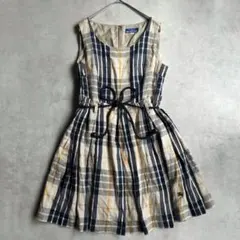 日*1様 バーバリーブルーレーベル ワンピース ノバチェック ベルト ポニー刺繍