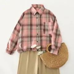 配色 ブラウス アウター カジュアル 着痩せ カーディガン トップス チェック