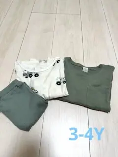 H&M Tシャツ・レギンス3点セット 3-4Y