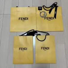 FENDI イエローショップ袋 4枚セット　1枚売り可