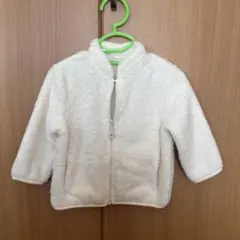 ユニクロ　ホワイト フリース ジップアップアウター80
