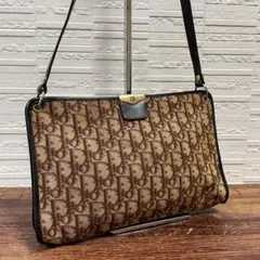 ディオール トロッター キャンバス × レザー ショルダー バッグ ポーチ