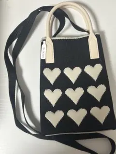 ハート　ショルダーバッグ　黒
