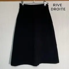 リヴドロワ ★ 台形スカート ブラック 36 膝下丈 秋冬 きれいめウエストゴム