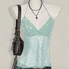 Y2K キャミソール ミントグリーン