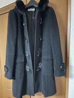 最終値下げ⭐️【ほぼ新品】アンゴラ　ダッフルコート　ブラック　11号