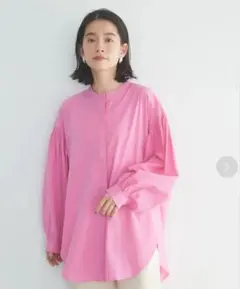 AMERICAN HOLIC バッグギャザーシャツ　バンドカラー　シャツのサムネイル