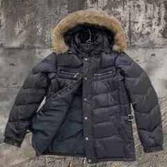 y2k 00s ダウンジャケット　ブラック　ファー　平成 お兄系 opium