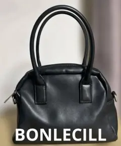 BONLECILL フェイクレザーミニボストンバッグ ブラック