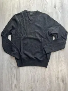 ユニクロ カシミヤ Vネックセーター レディース S グレー