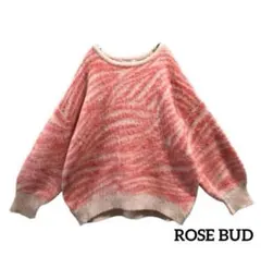 ROSE BUD ローズバッドレディースセーターモヘア混マーブル模様かわいい古着