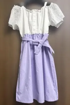 SHEIN フォーマルワンピース 11-12Y 白・紫