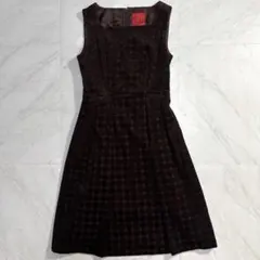Sybilla 赤タグ ベルベット刺繍フレアワンピースM