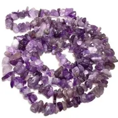 t004 天然石アメジスト さざれ 1連 90cm ラスト1点