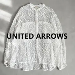 2025 ユナイテッドアローズ　バックフレアドットカットジャガードブラウス